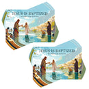 Dicksons Jesus is Baptized Matthew 3:13-17 3 x 2 Inch Blue Cardstock Paper Pocketcard Bookmark Set of 24