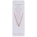Dicksons God Gave Us You - James Proverbs Philippians Ephesians - 13 Inch Gold Plated Brass Cross Pendant Necklace