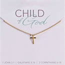 Dicksons Child of God - John Galatians Corinthians - 13 Inch Gold Plated Brass Cross Pendant Necklace