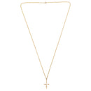 Dicksons Petal Cross Gold Plated 16 Inch Pendant Necklace