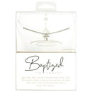 Dicksons Baptized Strengthen Your Life Encouraging Verse Silver 6.63 x 4.5 Stainless Steel Necklace With Art Insert