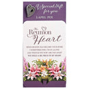 Dicksons The Reunion Heart - Bereavement In Memory - 1.25 Inch Zinc Alloy Memorial Keepsake Lapel Pin with Pocket Card