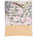 Dicksons Decorative Women's Bible Journal Cover Sleeve with Tie Closure 8 x 10.75 Inch Cotton Canvas with Vinyl Bottom Pink Floral Fearfully and Wonderfully Made