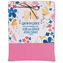 Dicksons Decorative Women's Bible Journal Cover Sleeve with Tie Closure 8 x 10.75 Inch Cotton Canvas with Vinyl Bottom Floral Butterfly Grow in Grace