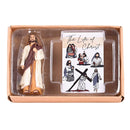 Dicksons The Life of Christ White and Tan 3 Inch Resin Tabletop Figurine with Bookmark Card 2 PC Set