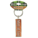 Dicksons Man of God Green Plaid 2 inch Pewter Keychain Ring Accessory