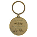 Dicksons All Things Work For Good Gold Tone 2.5 Inch Pewter Keychain Ring Accessory