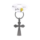 Dicksons Be The Light Cross Brushed Silver Tone 1 x .75 Inch Zinc Alloy Fob Holder Keychain Ring Accessory