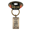 Dicksons Man Of God Be Strong In His Mighty Power Distressed Gold 2.75 x 1.1 Metal Dog Tag Style Keyring