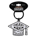 Dicksons Congrats Grad May He Give You The Desire Of Your Heart Black And White 2.75 x 1.1 Metal Dog Tag Keyring