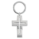Dicksons Faith - Cross Ichthys Fish - 2.75 Inch Silver Polished Metal Novelty Keychain