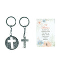 Dicksons A Mother Holds Her Child's Hand Keychain Keyring Cutout Design Hammered Textured Silver 6.5 x 4.5 Metal Giftset