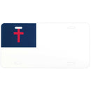 Dicksons Red White Blue Christian Flag Cross 12 x 6 Aluminum License Plate Frame