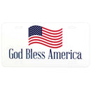 Dicksons God Bless America Red White Blue Flag 12 x 6 Aluminum License Plate Frame