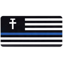 Dicksons Christian Flag Honors Police Black and Blue 12 x 6 Inch Aluminum Decorative License Plate Accessory Frame