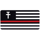 Dicksons Christian Flag Honors Firefighter Black and Red 12 x 6 Inch Aluminum Decorative License Plate Accessory Frame