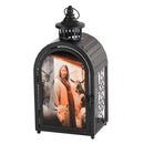 Dicksons The Lord is My Shepherd Lantern, Black 16.5 x 7.5 Inch Metal/Glass Decorative Candle Holder,