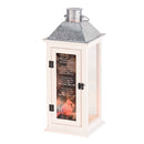 Dicksons How Great Thou Art Cardinal Lantern, White 17 x 6.5 Inch Wood/Glass Decorative Candle Holder,