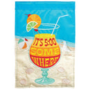 Dicksons Magnolia Garden It's 5:00 Somewhere Hurricane Glass Beach Blue 42 x 29 Polyester Outdoor Garden Flag