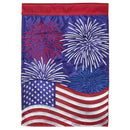 Dicksons Magnolia Garden Patriotic Fireworks Red White Blue 42 x 29 Polyester Outdoor Garden Flag