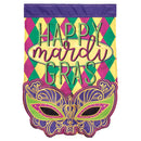 Dicksons Magnolia Garden Outdoor Flag Decoration For Garden, Yard, Or Walkway Large 29 x 42, Weather Resistant Polyester, Mask Happy Mardi Gras