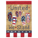 Magnolia Garden Patriotic Flip Flops 29 x 42 Poly Burlap Outdoor Hanging Flag