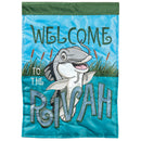 Magnolia Garden Welcome to the Rivah 29 x 42 Blue Polyester Outdoor Hanging Flag