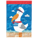 Magnolia Garden Beach Life Pelican 29 x 42 Blue Polyester Outdoor Hanging Flag