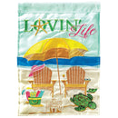 Magnolia Garden Lovin' Life Beach 29 x 42 Brown Polyester Outdoor Hanging Flag