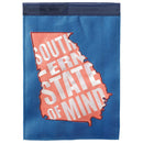 Magnolia Garden Southern State of Mind GA 29 x 42 Blue Poly Burlap Outdoor Hanging Flag