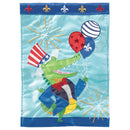 Magnolia Garden Uncle Sam Alligator 29 x 42 Blue Polyester Outdoor Hanging Flag