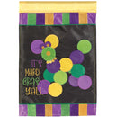 Magnolia Garden Mardi Gras Yall Beads Dog 29 x 42 Inch Polyester Garden Flag