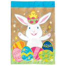 Magnolia Garden Happy Bunny with Easter Eggs 29 x 42 Inch Polyester Garden Flag