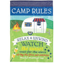 Magnolia Garden Camp Rules Camper Campfire 29 x 42 Inch Polyester Garden Flag