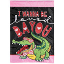 Dicksons Magnolia Garden Outdoor Flag Decoration For Garden, Yard, Or Walkway Large 29 x 42, Weather Resistant Polyester, Alligator I Wanna Be Loved