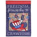 Dicksons Magnolia Garden Freedom Fireworks and Crawfish Red White Blue 42 x 29 Polyester Outdoor Garden Flag