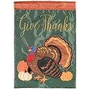 Dicksons Thanksgiving Garden Flag, Outdoor Fall Decoration, Double-Sided Seasonal Yard Banner Large 29 x 42 Inch Polyester Give Thanks Turkey