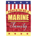 Dicksons Proud to Be A Marine Family Red and Gold 13 x 18 Polyester Garden Flag
