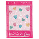 Magnolia Garden Valentine's Candy Hearts 13 x 19 Pink Polyester Outdoor Hanging Flag