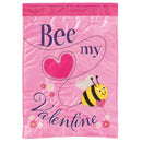 Magnolia Garden Bee My Valentine 13 x 19 Pink Polyester Outdoor Hanging Flag