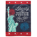 Magnolia Garden Liberty Justice For All 13 x 19 Blue Polyester Outdoor Hanging Flag