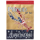Magnolia Garden Proud American Crawfish 13 x 19 Poly Burlap Outdoor Hanging Flag