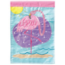 Magnolia Garden Flamingos and Sun 13 x 19 Pink Polyester Outdoor Hanging Flag