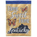 Magnolia Garden Home Sweet Home Kentucky 13 x 19 Poly Burlap Outdoor Hanging Flag