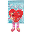 Magnolia Garden Love Heart Crazy Legs 13 x 19 Pink Polyester Outdoor Hanging Flag