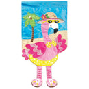 Magnolia Garden Flamingo with Legs 13 x 19 Pink Polyester Outdoor Hanging Flag