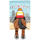 Magnolia Garden Race Horse Jockey Legs 13 x 19 Blue Polyester Outdoor Hanging Flag