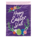 Magnolia Garden Happy Easter Y'all 13 x 19 Blue Polyester Outdoor Hanging Flag