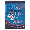 Magnolia Garden Happy 4th of July 13 x 19 Blue Polyester Outdoor Hanging Flag