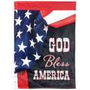 Magnolia Garden God Bless America 13 x 19 Red Polyester Outdoor Hanging Flag